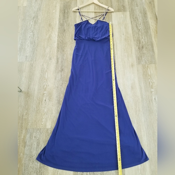 Adrianne Papell Cobalt Blue Formal Dress Rhinestone Crystal Straps Designer NWT - Picture 10 of 15